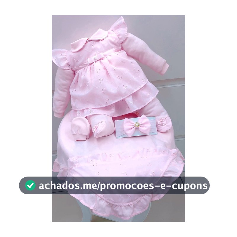 Kit Saída De Maternidade Menina Vestido 5 Peças Laise Rosa