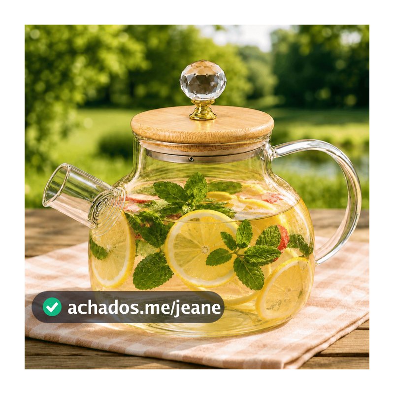 Jarra e Bule de Vidro com resistência a calor e super elegante Âmbar transparente cristal