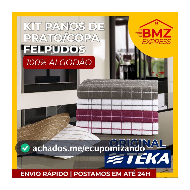 Kit 2/4/6 Pano de Prato Copa Chef Teka 100% Algodão Premium Felpudo Atoalhado Gourmet Multiuso