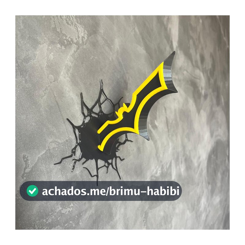 Batarang/Batarangue Decorativo Geek Cravado na Parede – Efeito Trincado  Batman Gotham Impressão 3D