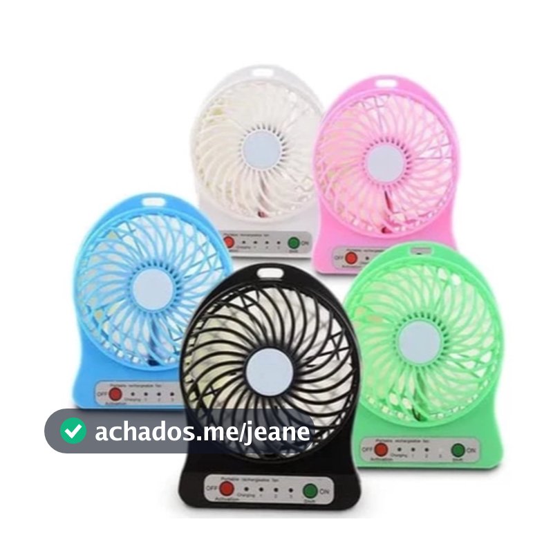 Mini Ventilador Portátil Usb Recarregável 3 Velocidades - Ideal para Viagens e Escritório