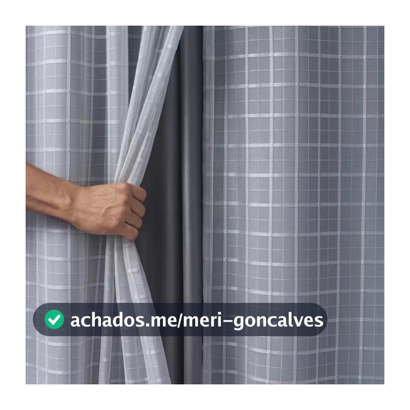 Cortina Blackout para Janela PVC com Voil Xadrez  2,80 x 1,80 100% Vedação/Blecaute
