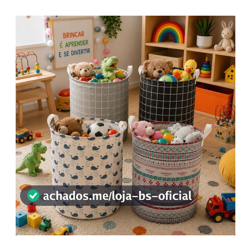 Cesto Dobrável Roupa Suja Brinquedos Multiuso Impermeável Lavanderia