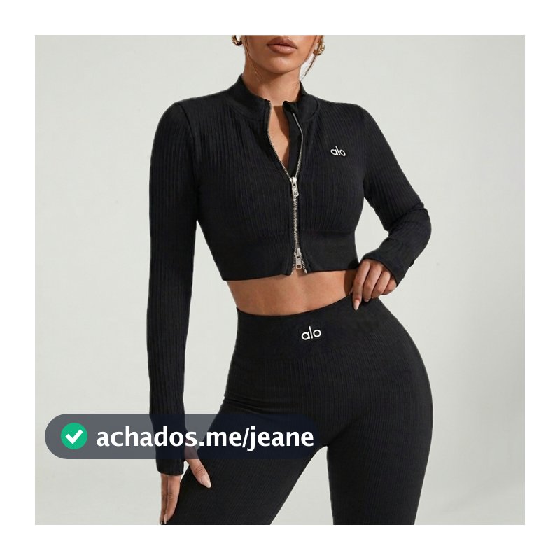 Conjunto Feminino Canelado com Blusa 2 Zíper – Elegante, Modelador e Super Confortável