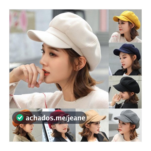 Boina feminina Gorro Chapéu Francesa Aveludada Forro Com Aba Colorido