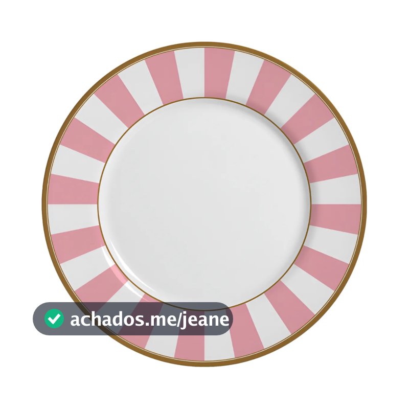 Conjunto 6 Pratos de Jantar Stripe Rosa Alleanza 29cm – Elegância para sua Mesa Mesa Posta Elegante