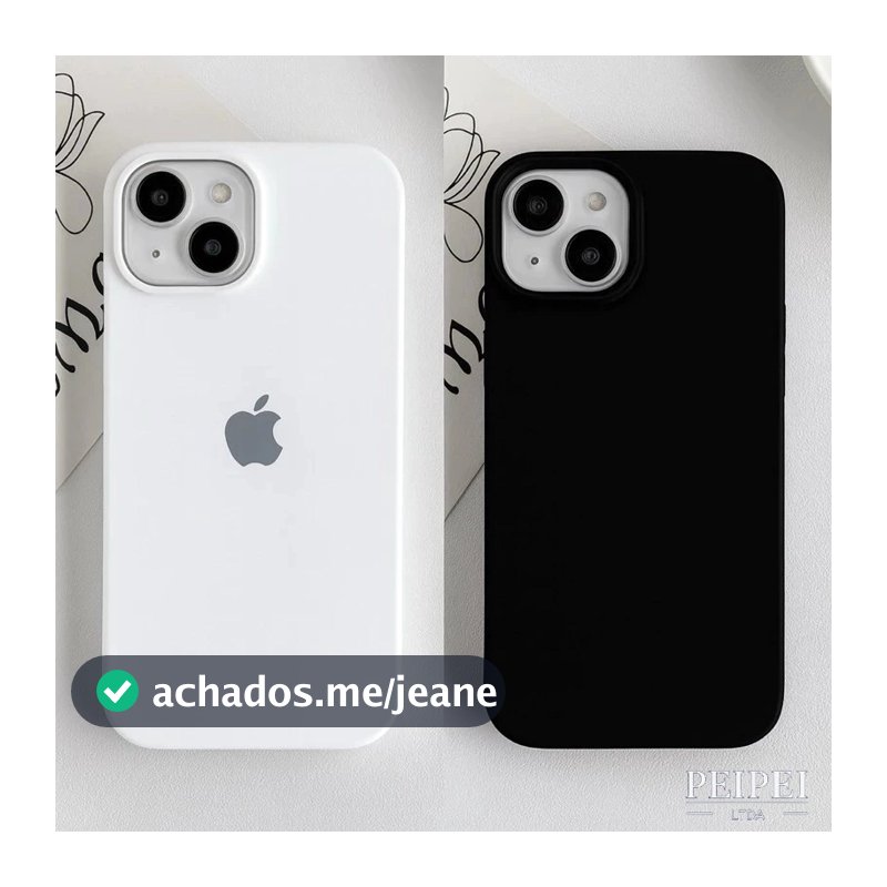 Capa Capinha Silicone Aveludada Cor PRETO BRANCO Para iPhone XR 11 12 13 14 15 16 17 PRO MAX PLUS