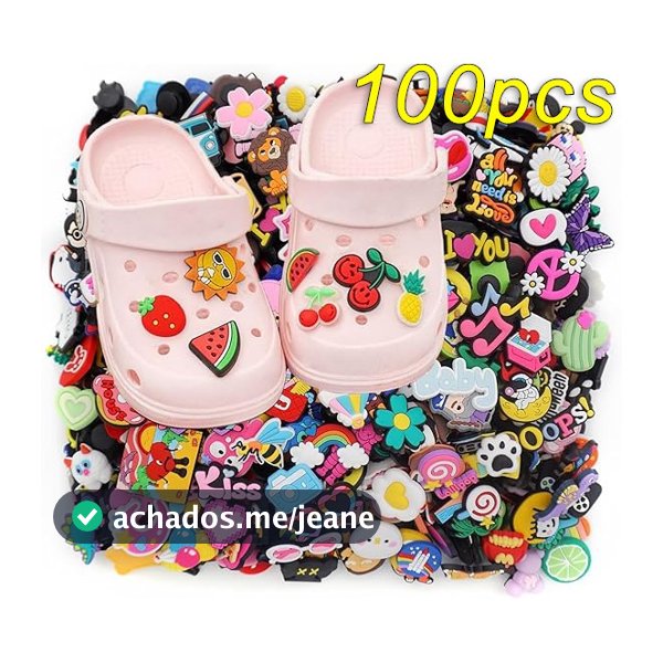 100 pçs Cross-Border venda quente buraco diy sapatos mistos acessórios de flores chinelos sapato fivela sapatos