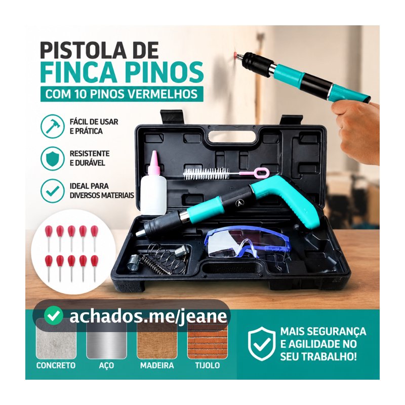 Kit pistola De Fixacao Finca Pino Acao Direta Verde Arita Linha PREMIUM!