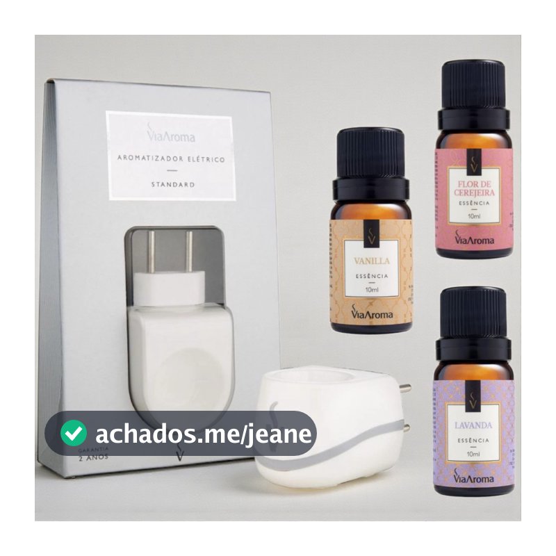 Difusor Aromatizador Elétrico Standard Via Aroma Com Essência Bivolt Difusor Aromaterapia