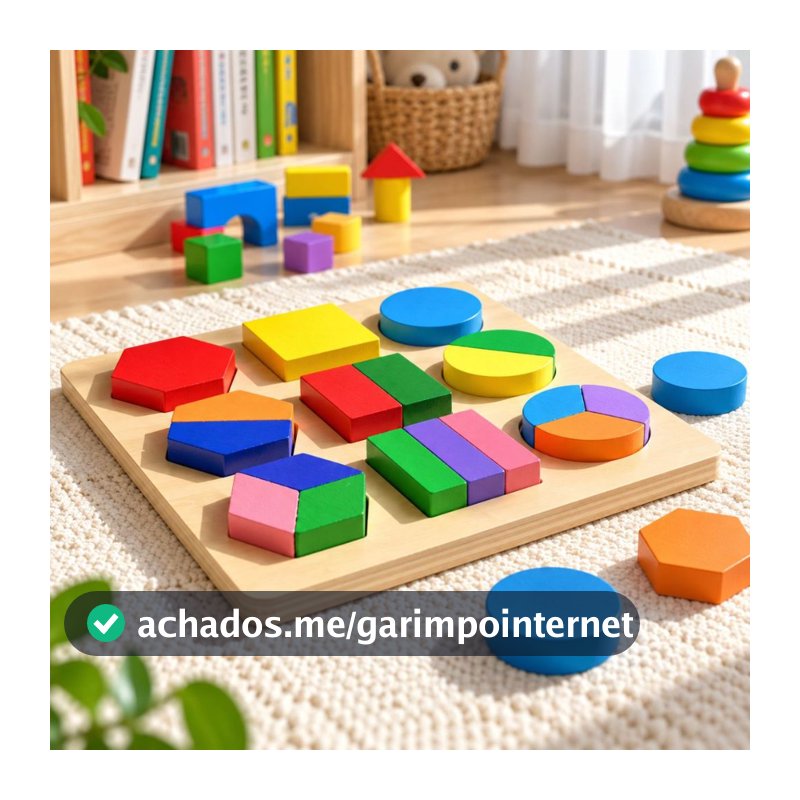 Brinquedo Educativo Encaixe Divertido Formas Quebra-Cabeças Cognitivo Montessori MDF