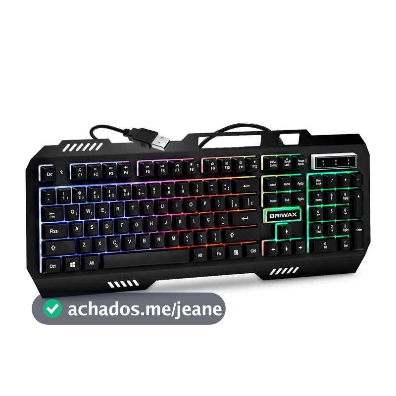 Teclado Gamer LED RGB Semi Mecânico Base Metal Profissional USB Luminoso Luzes Suporte Para Celular