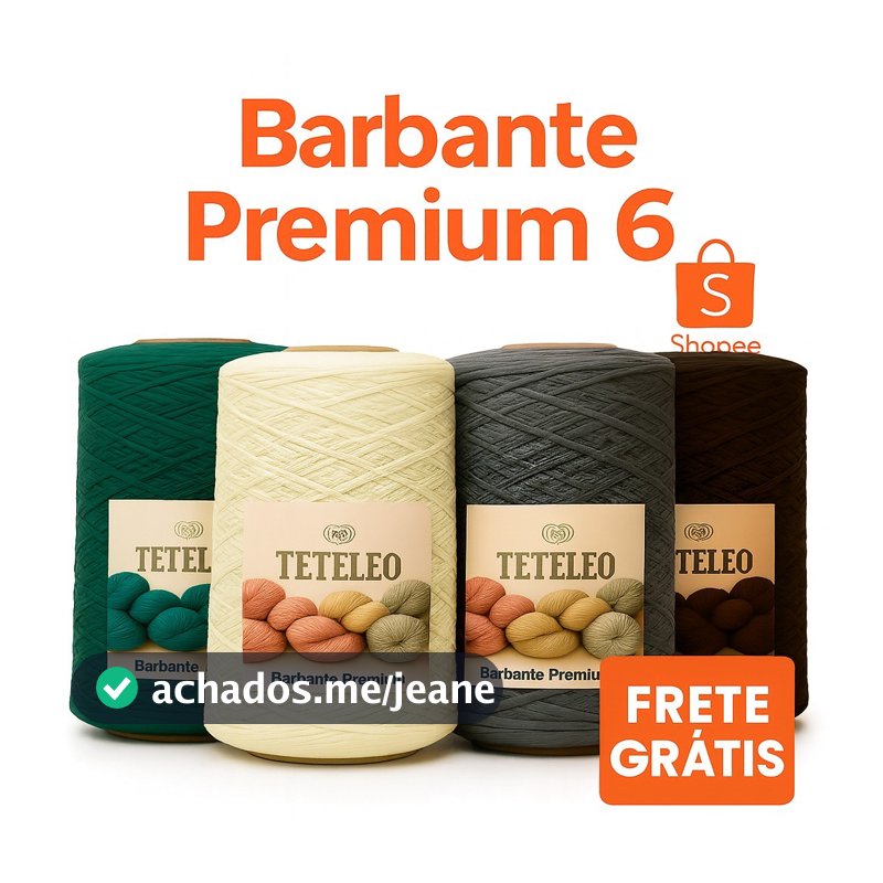 Barbante Antialérgico Sem Poeira Para Crochê Teteleo  Fio Premium Número 6 Colorido N.º 6 Colorido Tricô Artesanato