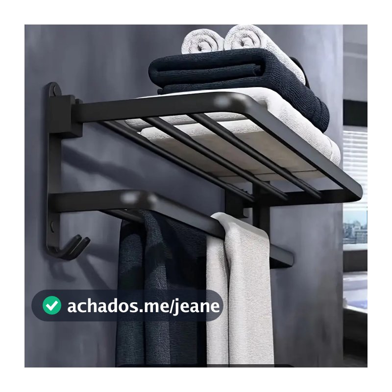 Toalheiro De Parede Duplo Premium Porta Toalha Adesivo Sem Furo Banheiro Acessórios Facil Instalação