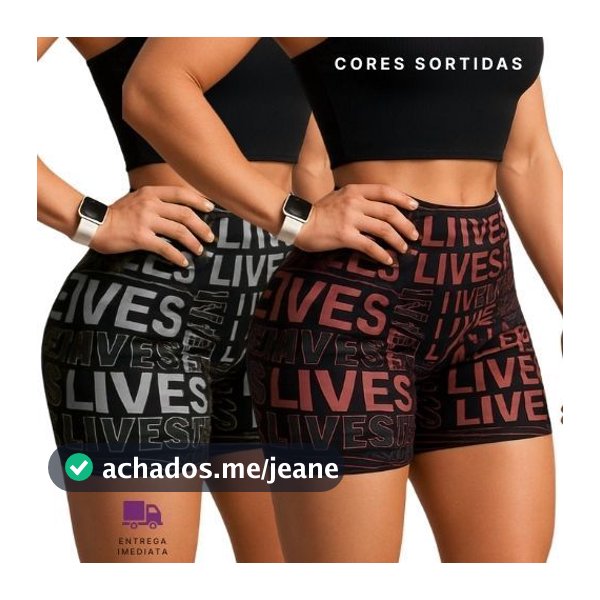 Kit 2 Shorts Esportivo  Feminino Suplex Fitness Meia Coxa Academia Crossfit Degrade Verão