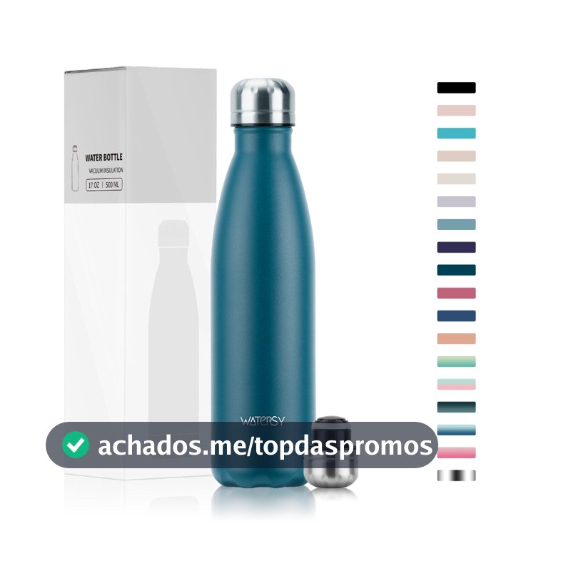 Garrafa Térmica WATERSY 500ml - 48h Frio! Perfeita para Academia, Futebol e Dia a Dia⚽🏋️