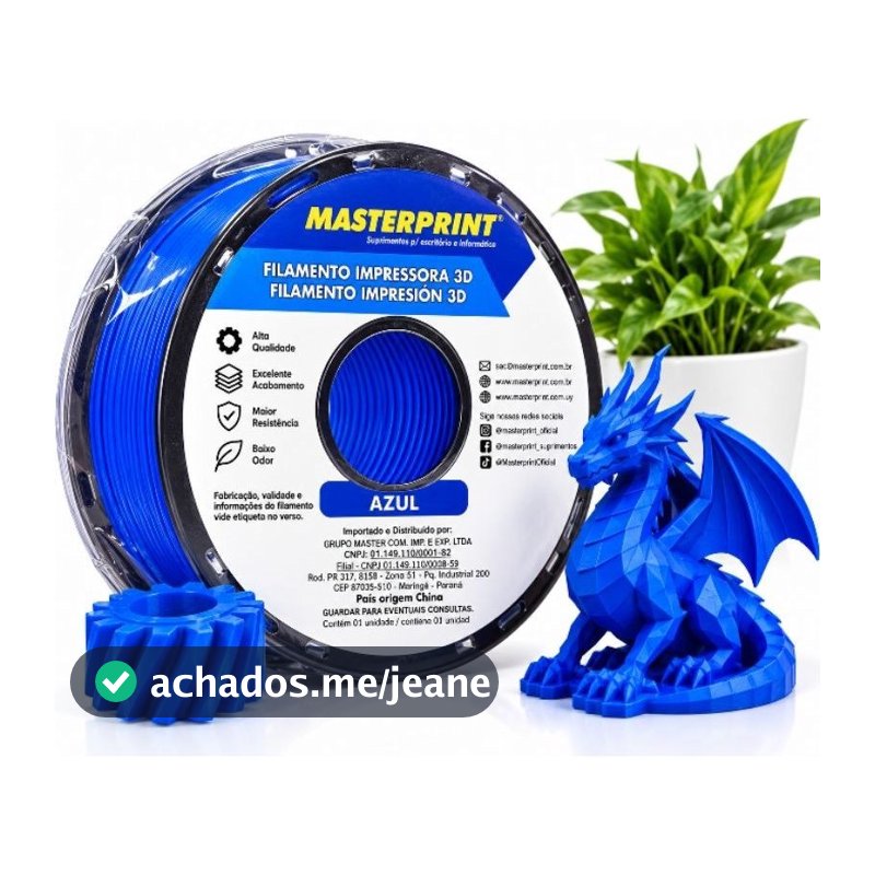 Filamento PETG Masterprint 1,75mm 1kg para Impressão 3D Alta Resistência Várias Cores | Envio Rápido