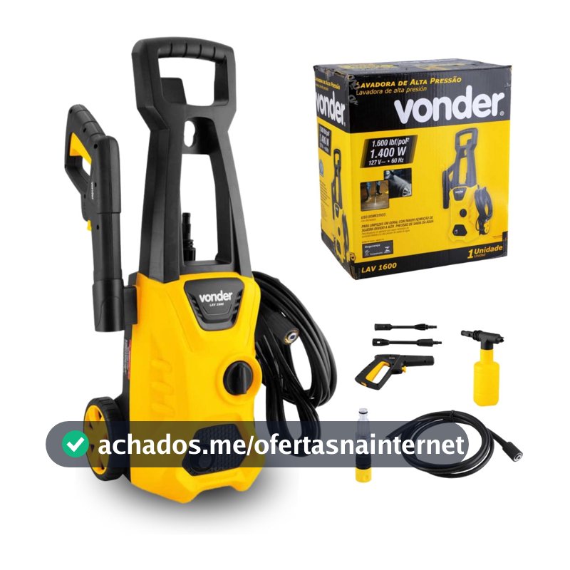 Lavadora De Alta Pressão Vonder C/ Rodas, 1.600 lbf/pol² 1400w Super Potente - Original Vonder