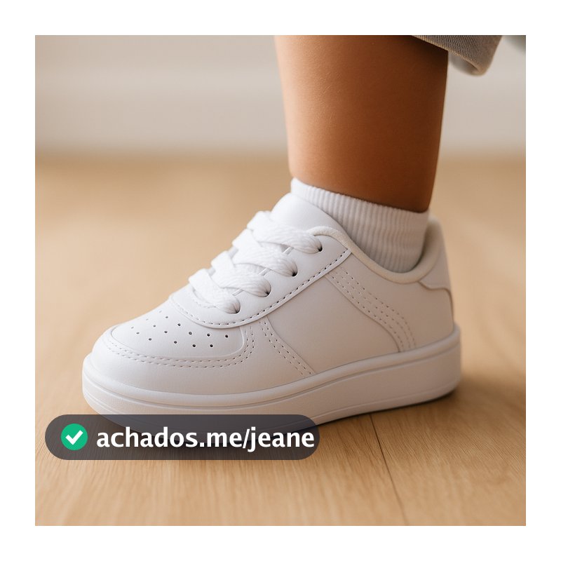Tênis Infantil Branco Casual Escolar Envio Imediato