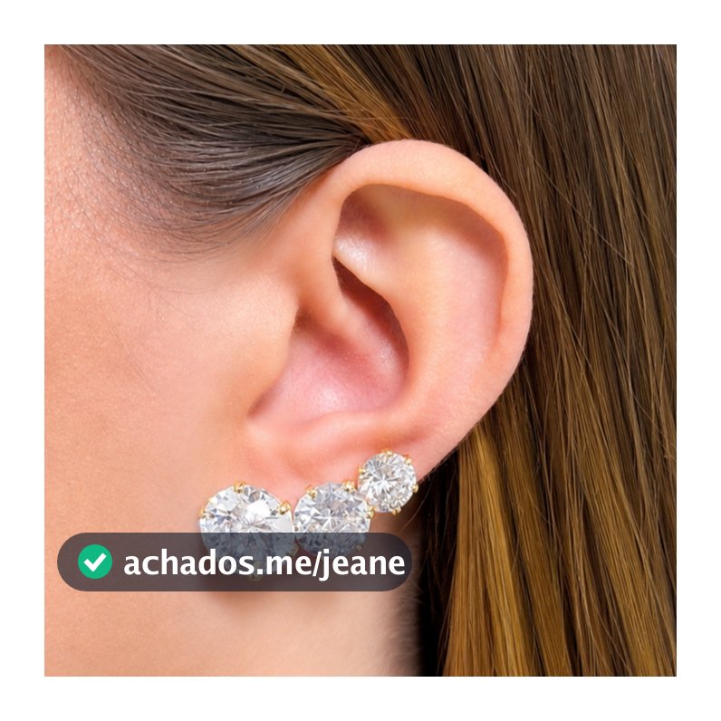 Brinco Cravejado Pedra Dourado ou Prateado Antialérgico Feminino Elegante Fashion