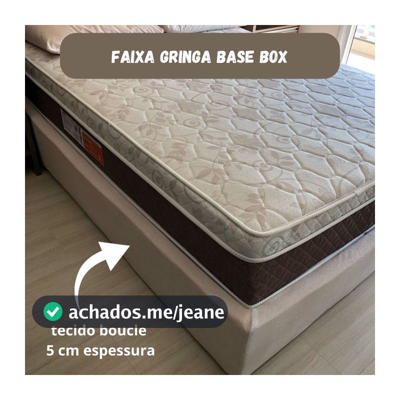 Faixa Gringa Base Cama Box Solteiro Casal Queen e King 30cm de Altura Agora com Espuma D23