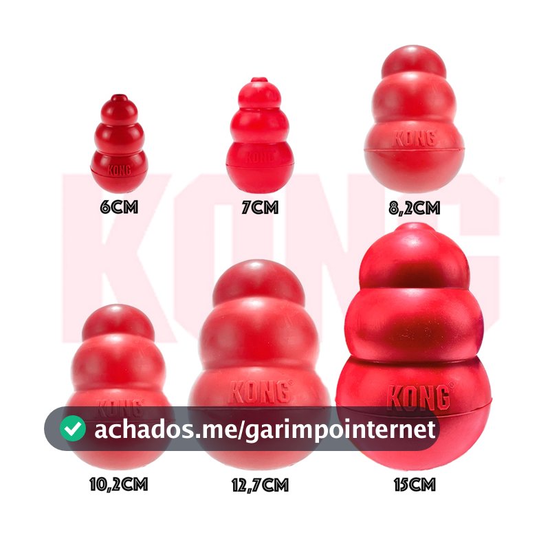Kong Classic Brinquedo Mordedor Recheável Interativo para Cachorro
