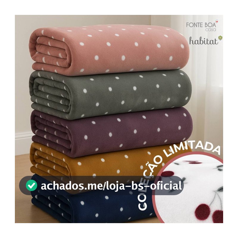 Manta Cobertor Microfibra Casal Queen King Quentinha Antialérgico Poá Habitat