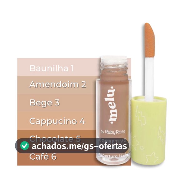 Corretivo Líquido Cobertura Leve Melu Ruby Rose 5ml Maquiagem
