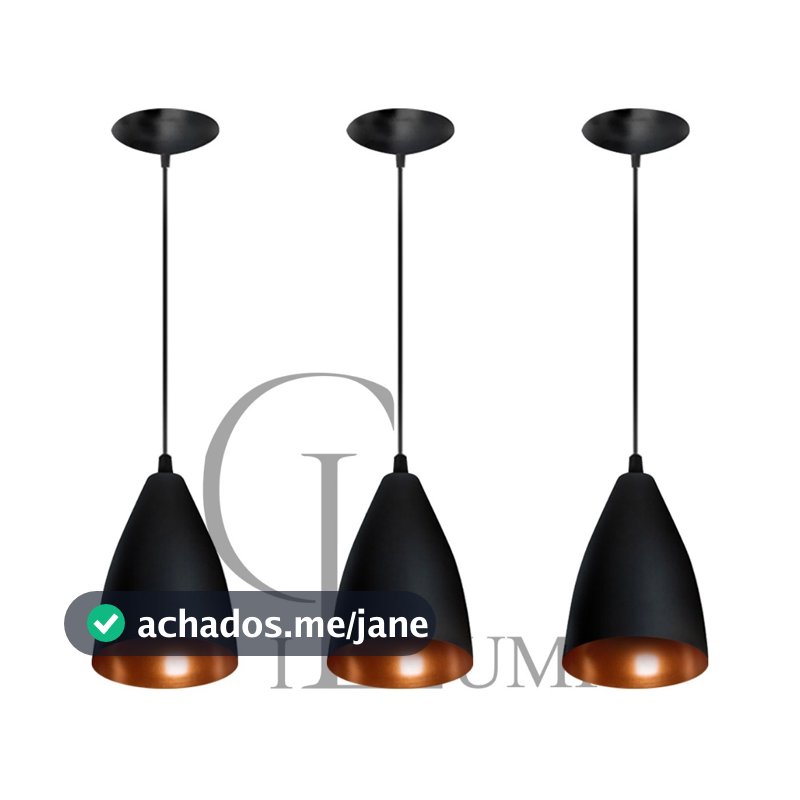 kit 3 vegas preto/cobre casa decoração