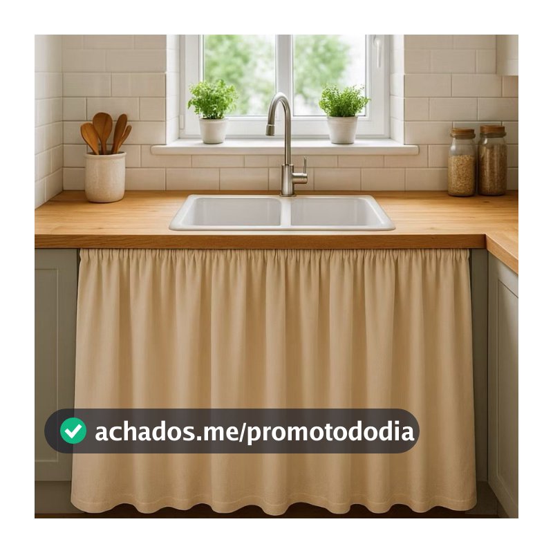 KIT C/2 OU 1 CORTINA DE PIA DE COZINHA 100% PVC Antimofo 138x80 LAVÁVEL CORES BRANCA, PRETA, BEGE E CINZA