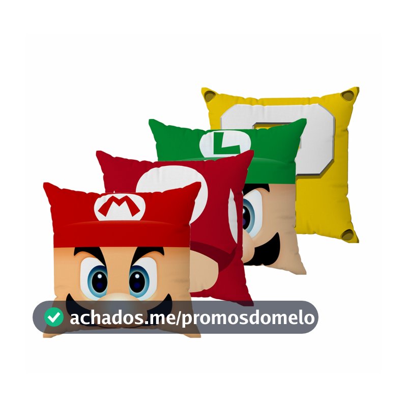 Kit 4 almofadas cheias decorativa 30x30cm - Decoração Gamer Jogos Videogame Presente Geek