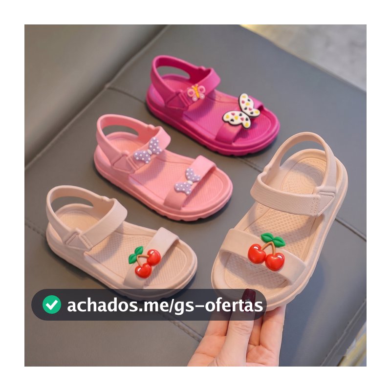 Sandália Infantil Feminina Nuvita Leve Confortável Antiderrapante com Apliques de Menina