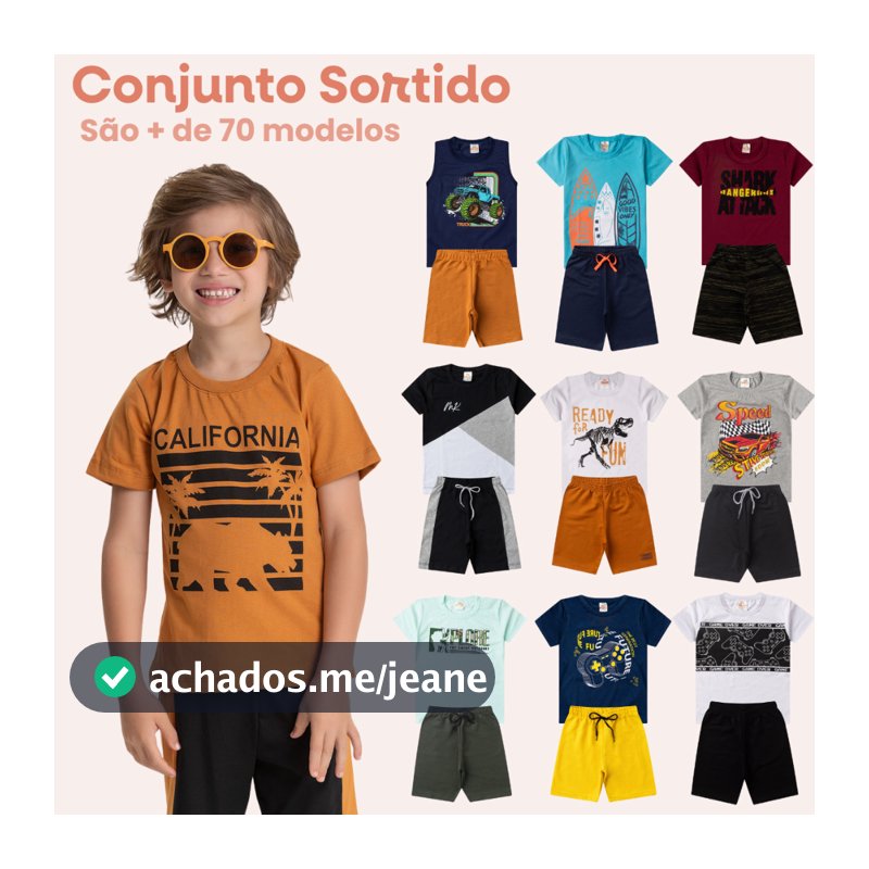 Kit contendo 10 peças Infantil Masculino Tam 1 ao 14 ano.