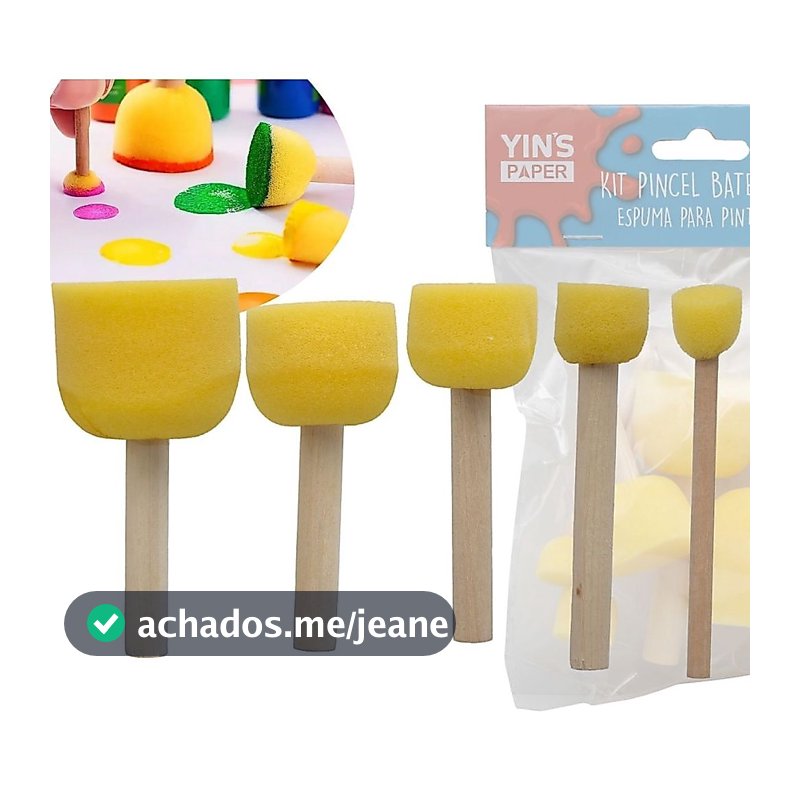 Kit Pincéis de Espuma Formas Divertidas para Pintura 5 Peças Yin’s Paper