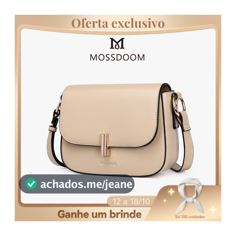 MOSSDOOM Valerie–Bolsa de Ombro com Alça Ajustável, Fecho com Trava, Leve e Versátil para Trabalho, Faculdade Dia a Dia