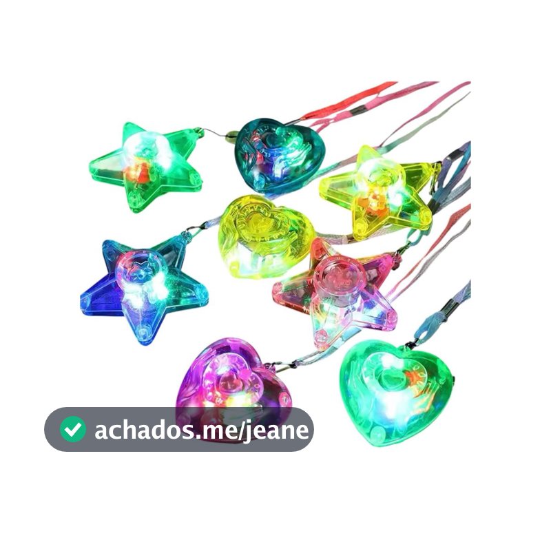 kit 10 Pingentes Colar Pisca Pisca Coloridos Com led Para Festa Decoraçao