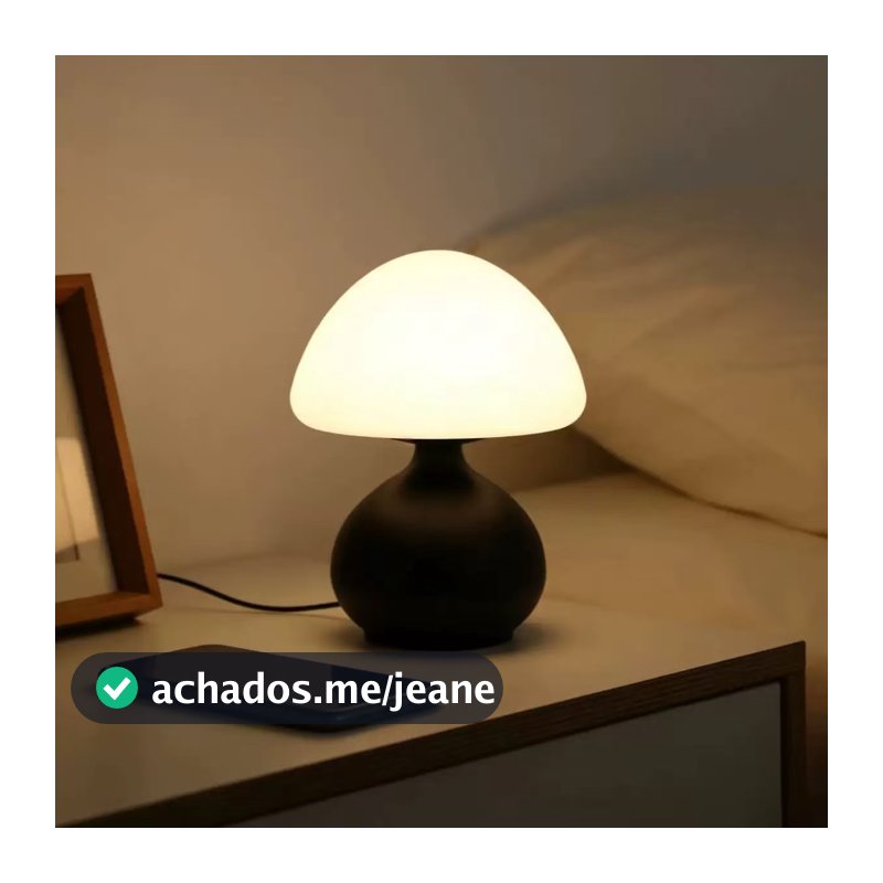 Lâmpada LED de cogumelo com textura de madeira, luz de 3 cores, luminária noturna recarregável USB para cabeceira,