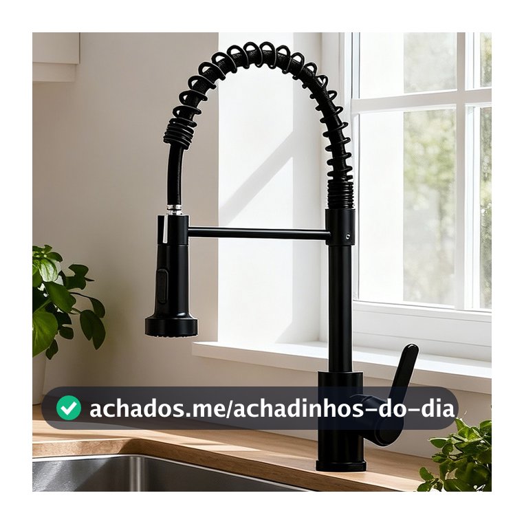 Torneira Cozinha Gourmet Mixer Chuveiro Duo Spray Preto Premium Extraíveis Torneiras
