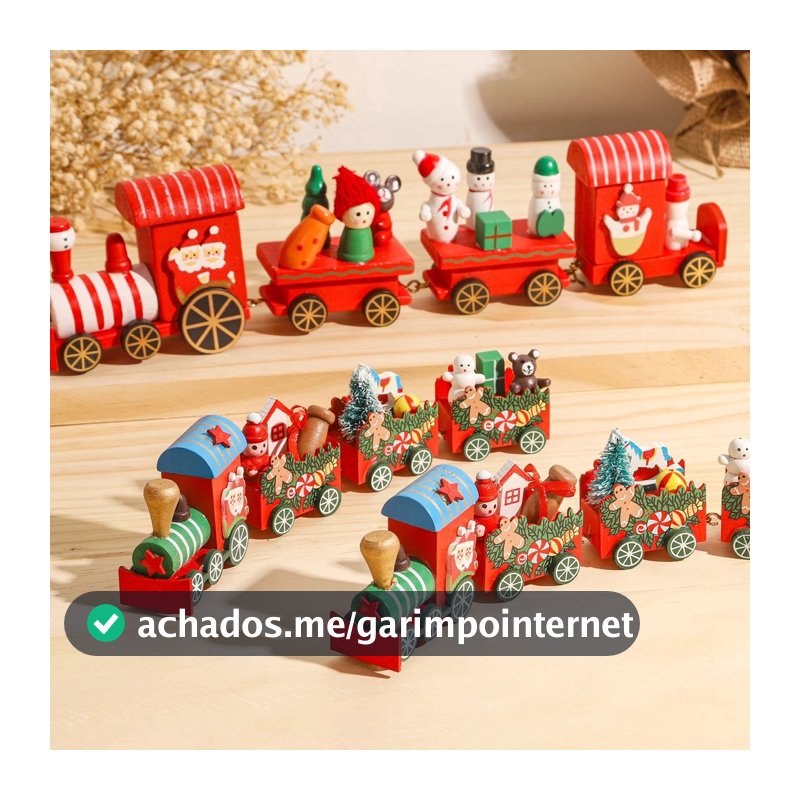 2023 Feliz Natal Trem De Madeira Ornamento/4 Nó De Montado À Mão Brinquedo Para Casa Papai Noel Presente De Decoração De Ano Novo