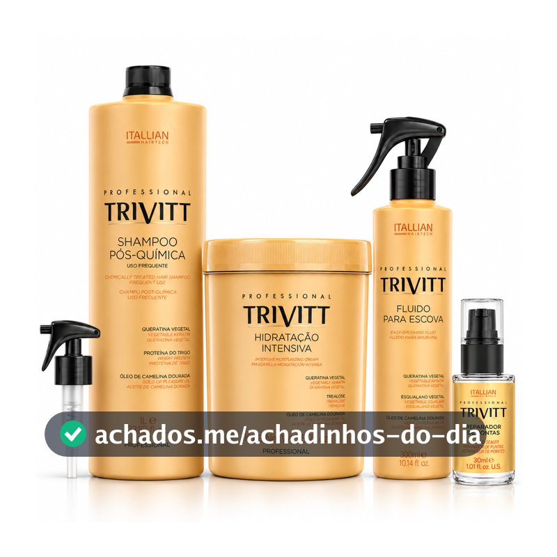 Combo 4 Produtos - Trivitt Itallian Color Mascara 1kg Shampoo Fluido e Reparador