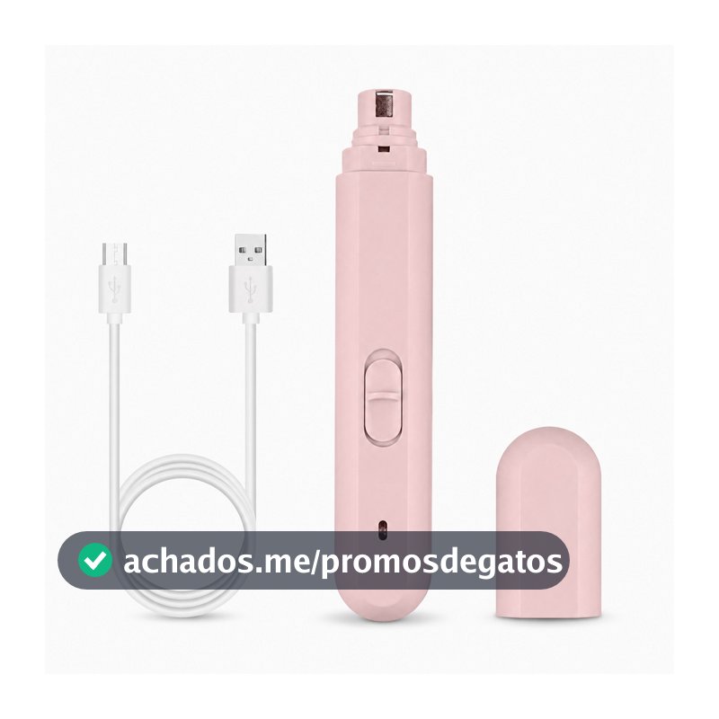 Lixador de Unhas Pet com LED 2 Velocidades Recarregável USB para Cães e Gatos
