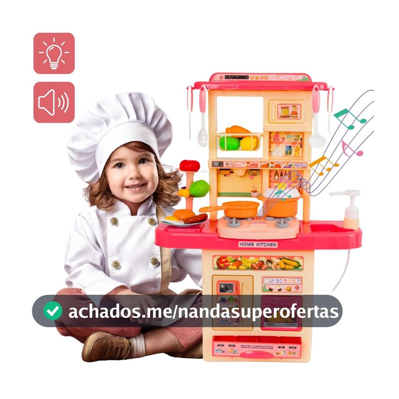 Kit Cozinha De Brinquedo Completa Infantil Sai Água E Som