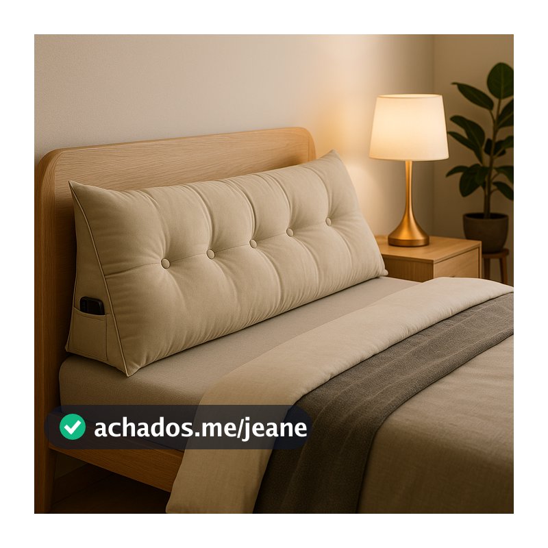 Almofada Para Cabeceira Cama King Encosto Apoio Lombar 195 cm Suede