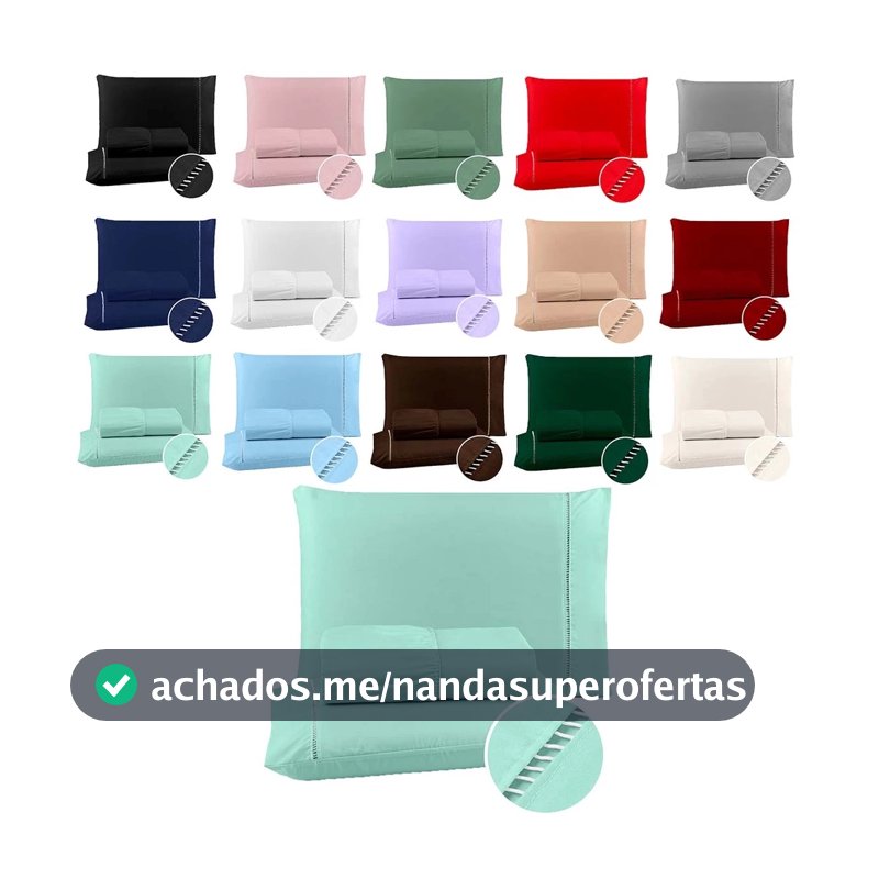 Lencol Micropercal 400 Fios Jogo De Cama Casal, Queen, King 03 Peças Solteiro e Berço 2Pçs