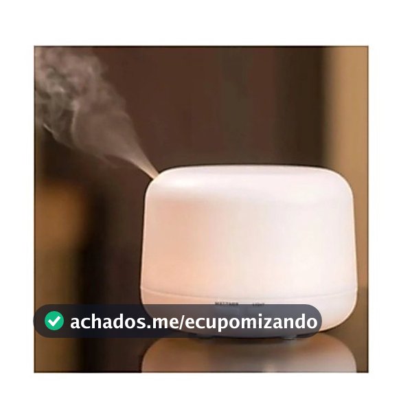 Umidificador Difusor Aromatizador  Ultrassônico Estilo Branco com Led 7 cores com controle