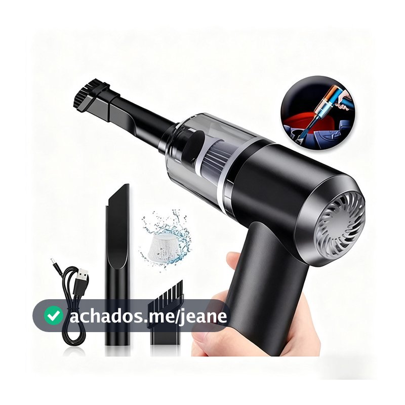 Mini aspirador de pó portátil | adequado para carro, casa, sem fio, 3 em 1, recarregável, potente 6000Pa