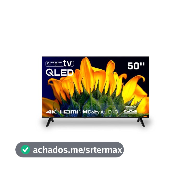 Smart TV HQ QLED 50 Polegadas HQ-QLED50SM 4K Wi-Fi Bluetooth, Dolby Audio, Apps, Netflix, YouTube e Prime Video, 3 HDMI