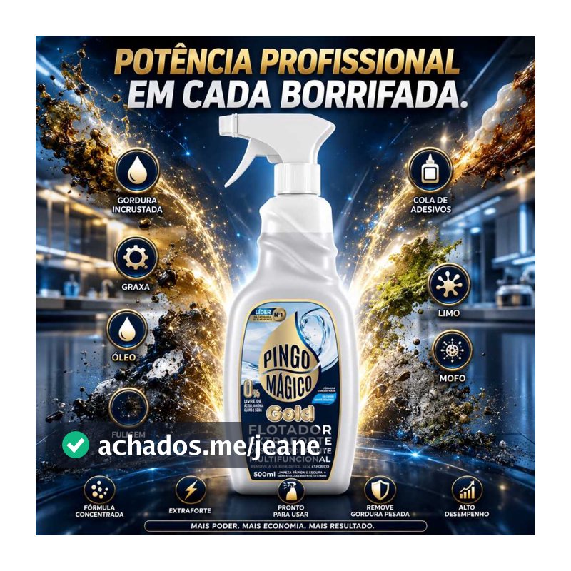 PINGO MAGICO GOLD 500ML EXTRA FORTE FLOTADOR MULTIUSO DESENGORDURANTE