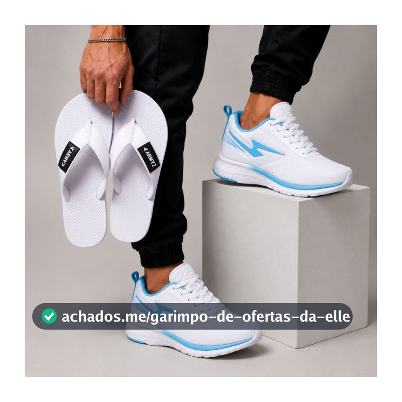 Kit Tênis Esportivo Masculino + Chinelo Leve Macio Conforto Promoção
