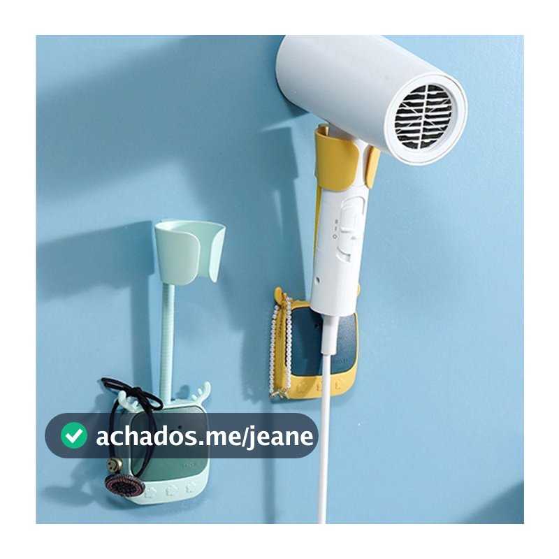 MIOSHOP Secador De Cabelo Rack , Suporte Do Auto-Adesivo Sem Soco , Ajustável Banheiro Da Prateleira